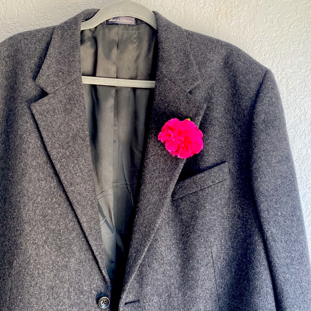 Vintage Oscar De La Renta Gray Wool Casmere Suit Coat Jacket Men’s Size 46r